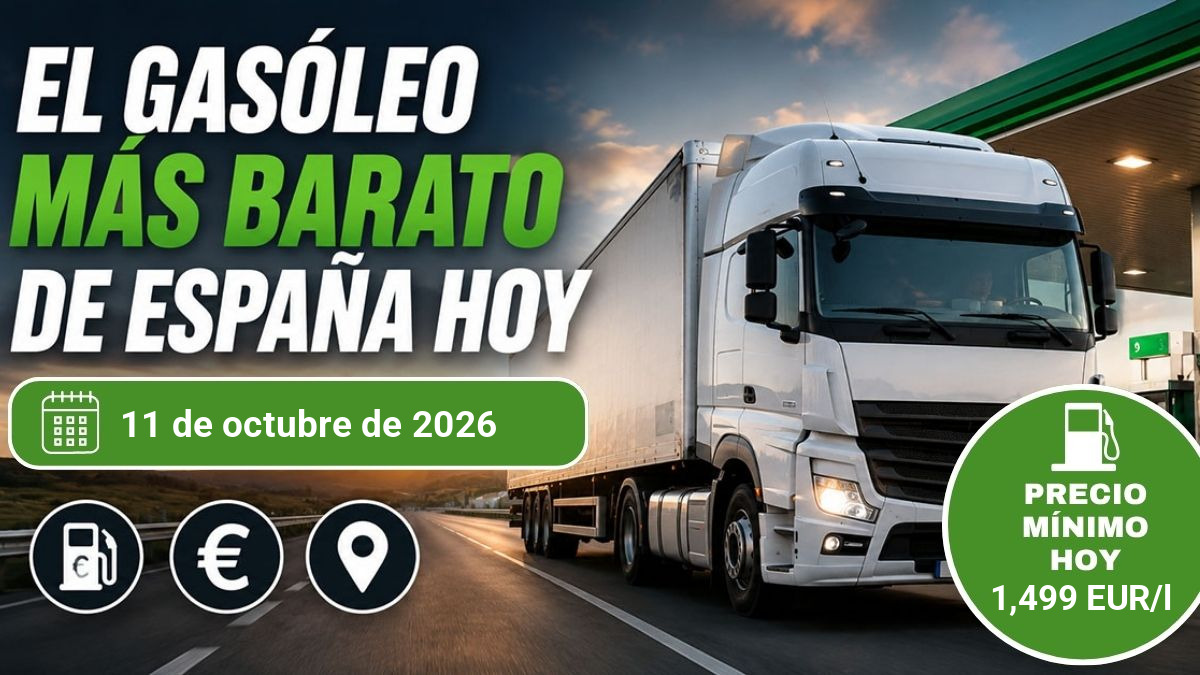 El gasóleo más barato de España hoy – 11 de octubre de 2026