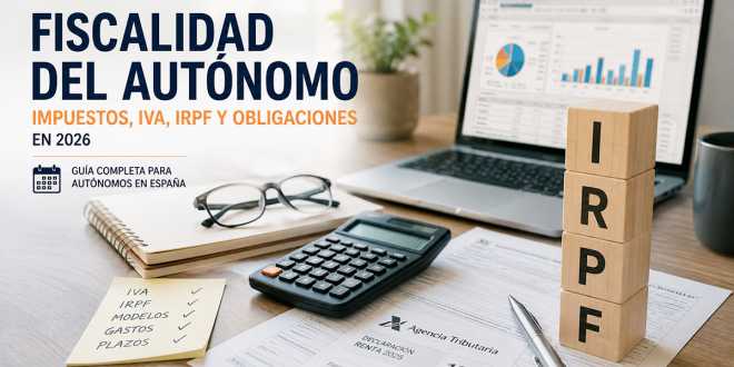 Fiscalidad del transportista aut&oacute;nomo en Espa&ntilde;a: impuestos, IVA, IRPF y obligaciones en 2026