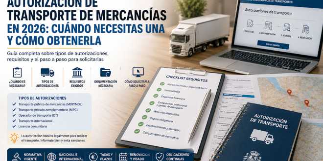 Autorizaci&oacute;n de transporte de mercanc&iacute;as en 2026: cu&aacute;ndo necesitas una y c&oacute;mo obtenerla