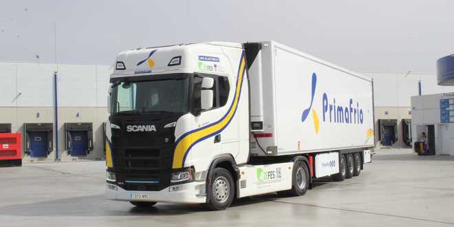 Scania y Primafrio Scania y Primafrio impulsan el transporte pesado el&eacute;ctrico en el corredor mediterr&aacute;neo